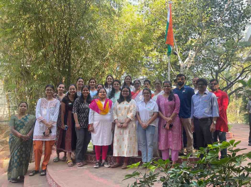 Prof. E. Revathi, Director, Centre for Economic and Social Studies unfurled the National Flag on 76th Republic Day at CESS